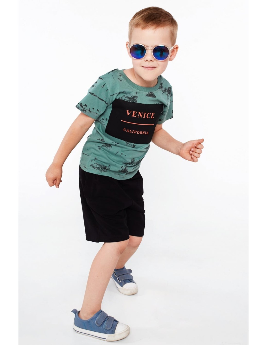 Jungen-T-Shirt mit Aufdruck, grün NDZ4445 – Online-Shop – Boutique